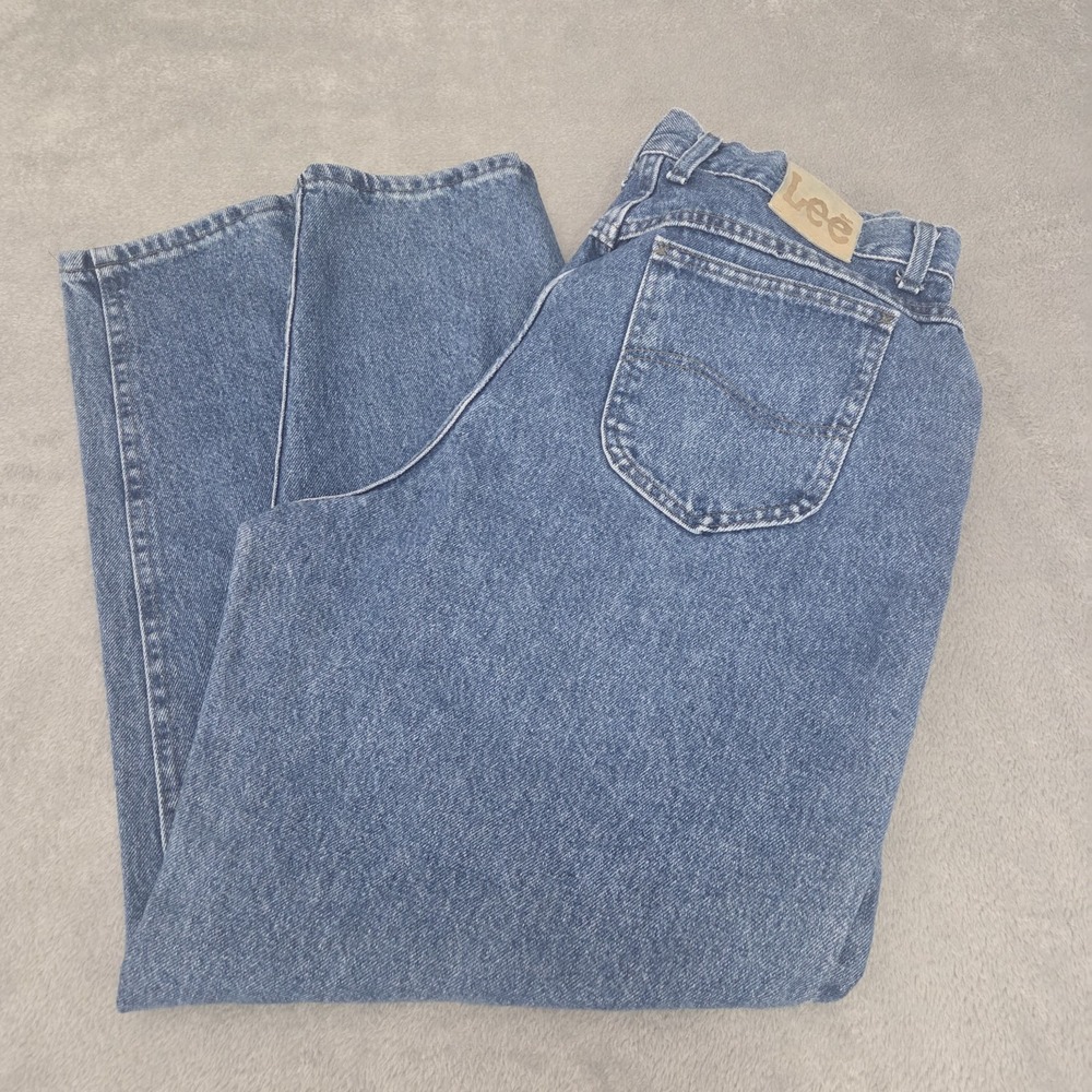 Vintage‎ Lee Womens High Rise Tapered Mom Jeans Blue Denim USA Cotton Tag 16M